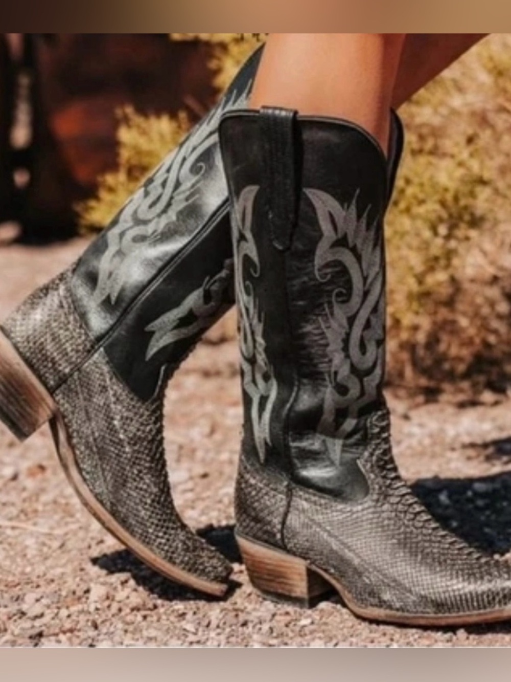 Freebird by Steven Black/Grey Python Western Boot - Picture 2 of 13